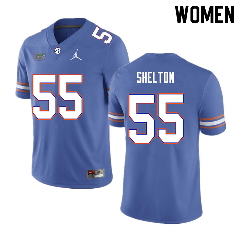 Women #55 Antonio Shelton Florida Gators College Football Jerseys Sale-Royal